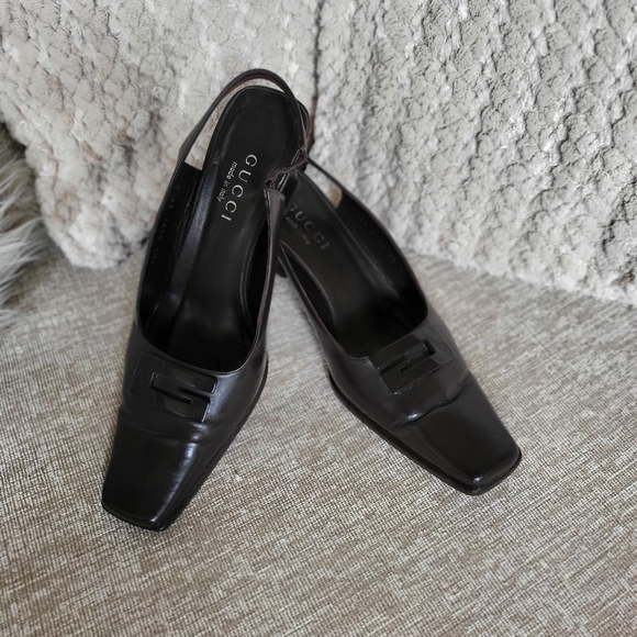 Gucci Shoes - Gucci
Leather Slingback Brown Pumps Women's Size:37 (7)